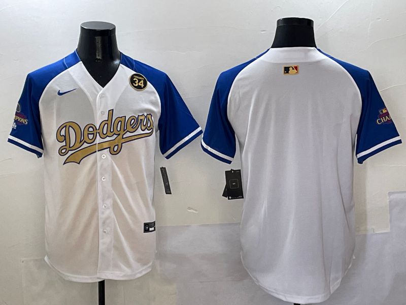 Men Los Angeles Dodgers Blank White Blue Gold Game Nike 2025 MLB Jersey style 4294->los angeles dodgers->MLB Jersey